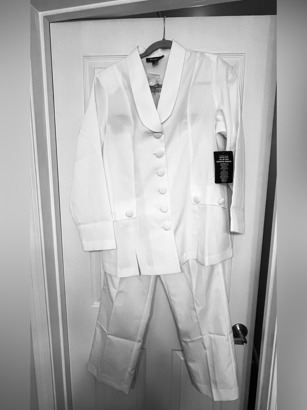 Roman’s White Collar Women's Suit Jacket & Pants